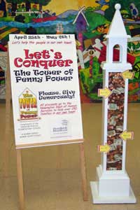 The Tower of Penny Power on display